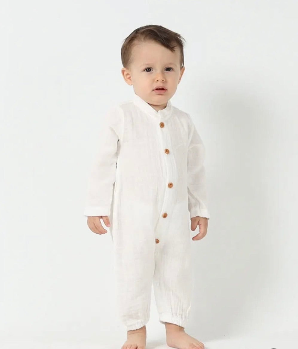 Tutina unisex in mussola di cotone