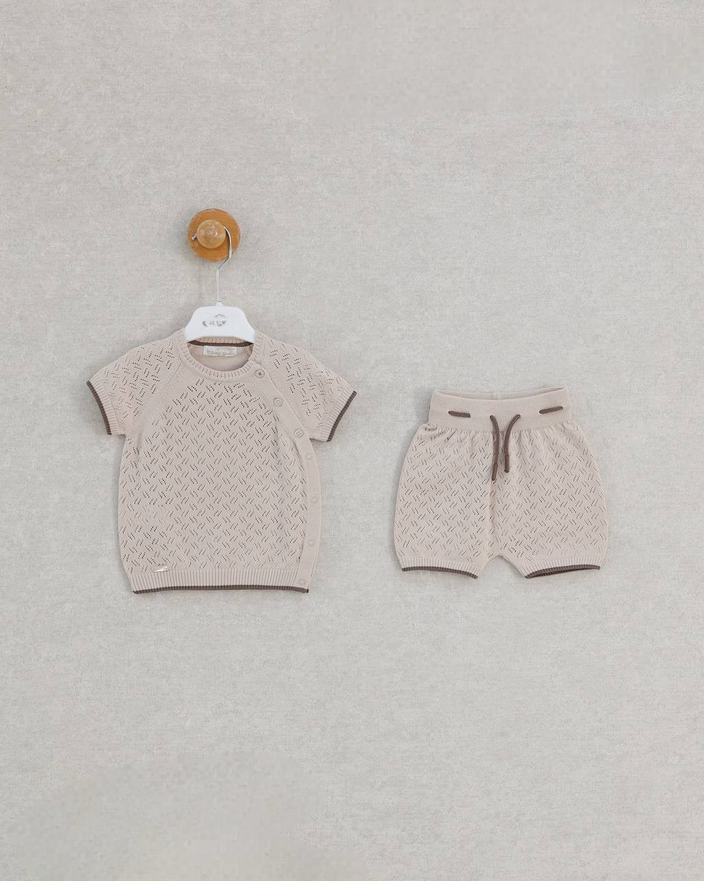 Completo Estivo in Maglia Traforata per Neonato