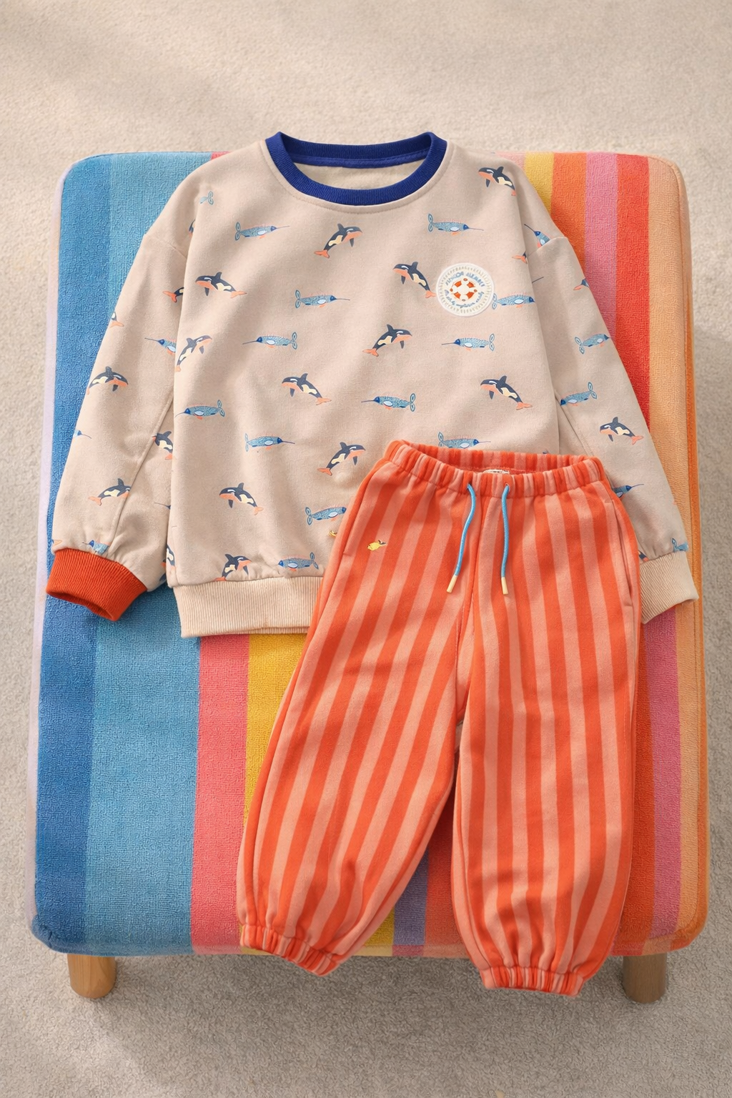 Pantalone in cotone a righe - MiniMe- color