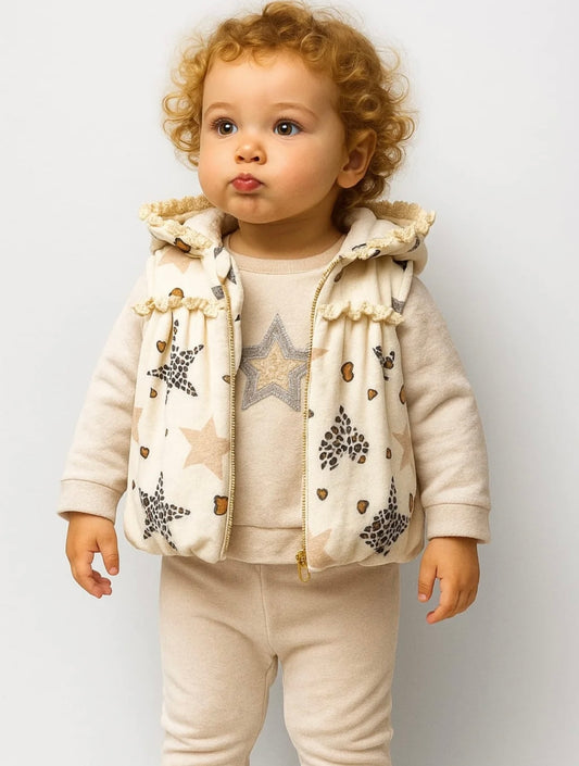 Completo in ciniglia 3 pezzi neonata