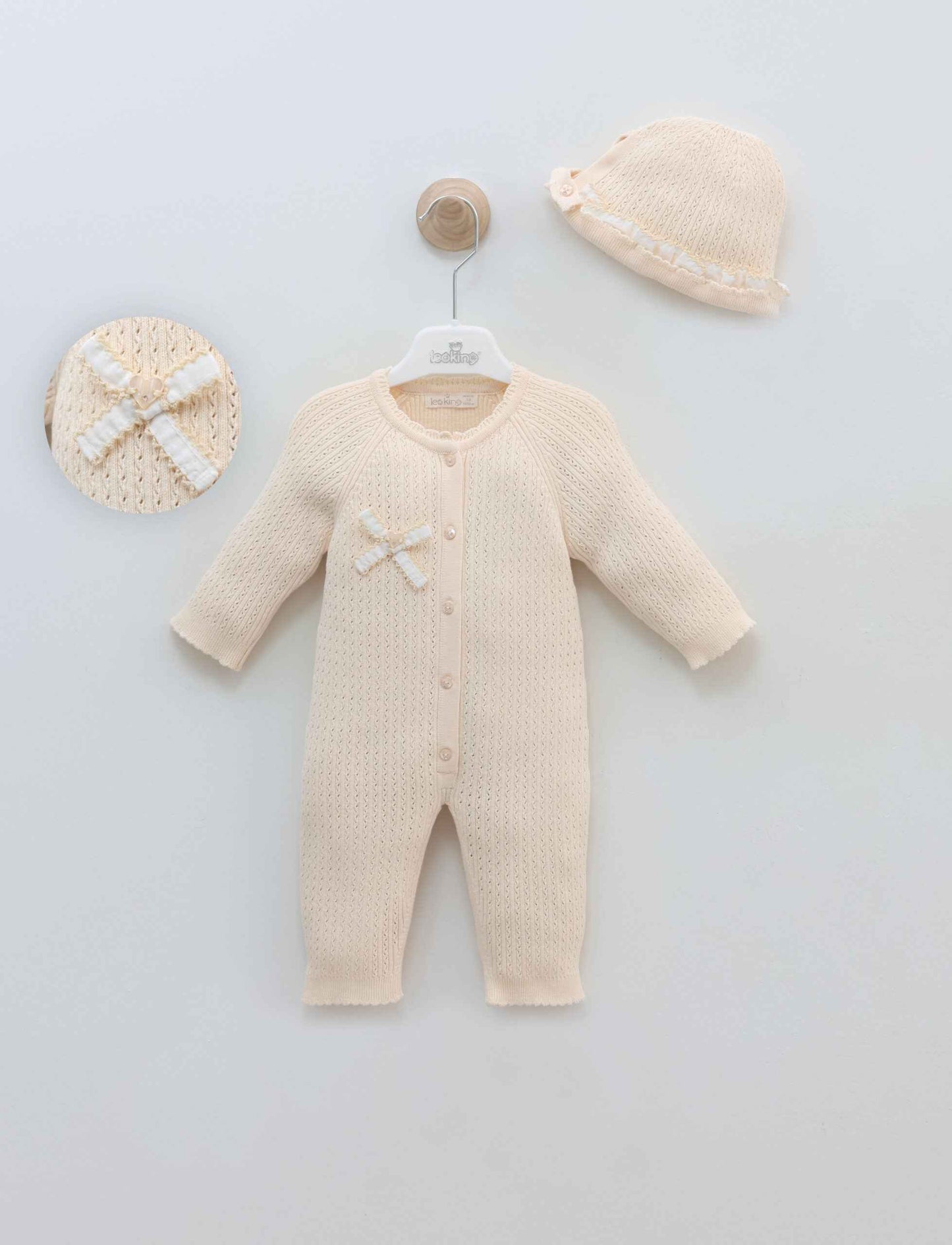 Tutina Neonata con Cuffietta Coordinata 100% cotone