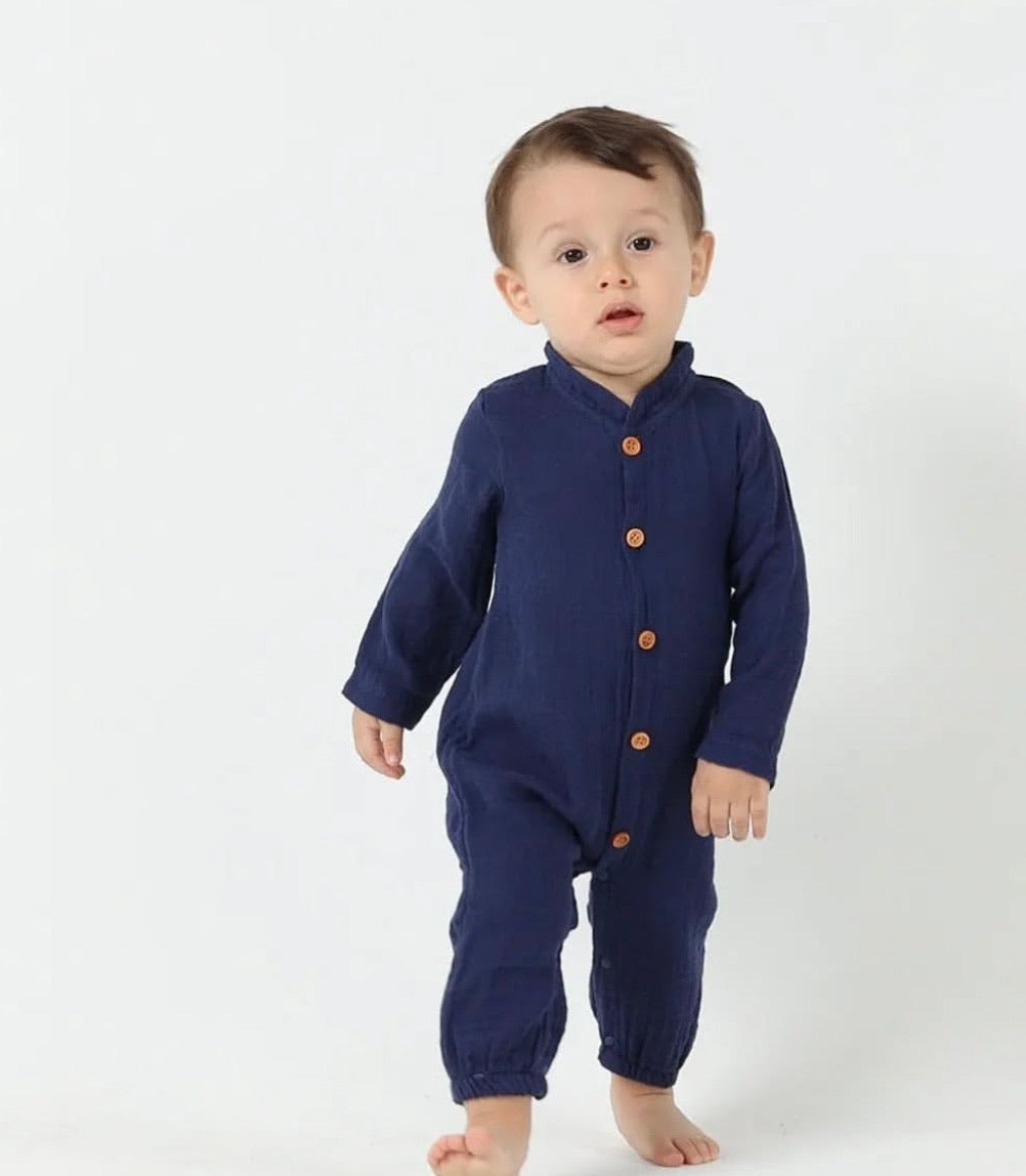 Tutina unisex in mussola di cotone