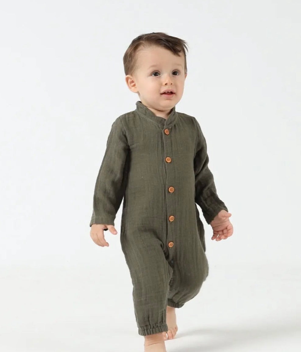 Tutina unisex in mussola di cotone