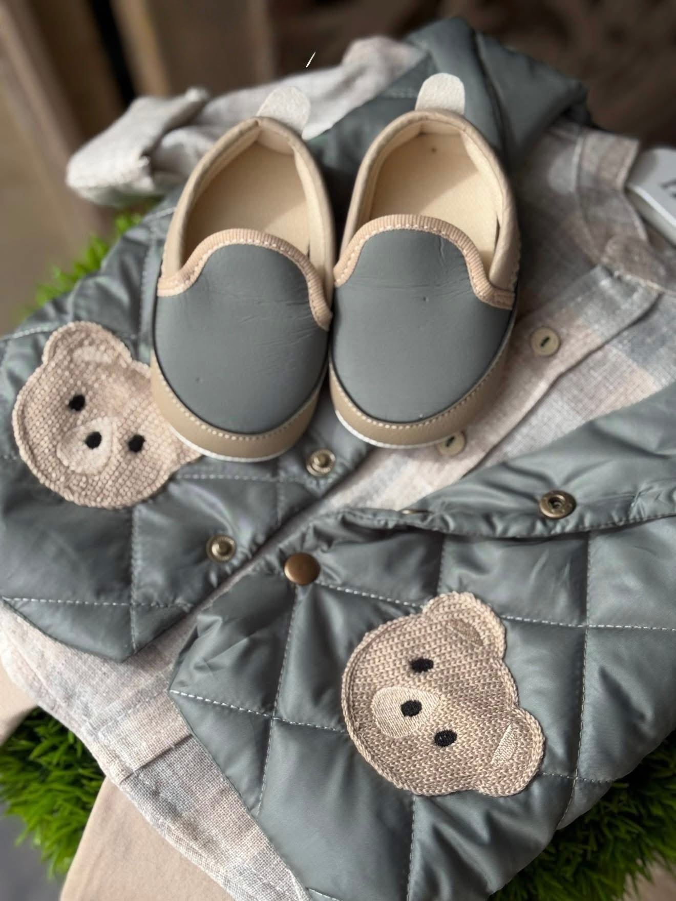 Completo neonato 4 pezzi con scarpette