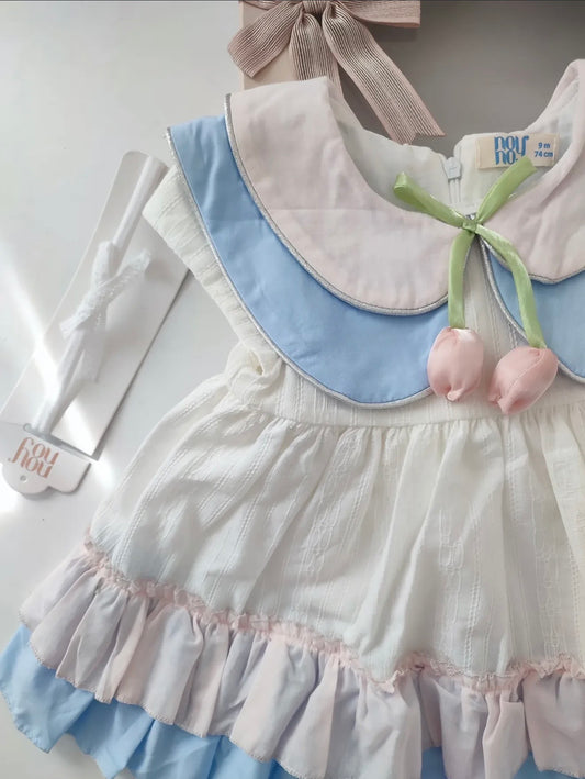 Abito Neonata con Fascetta 100% Cotone