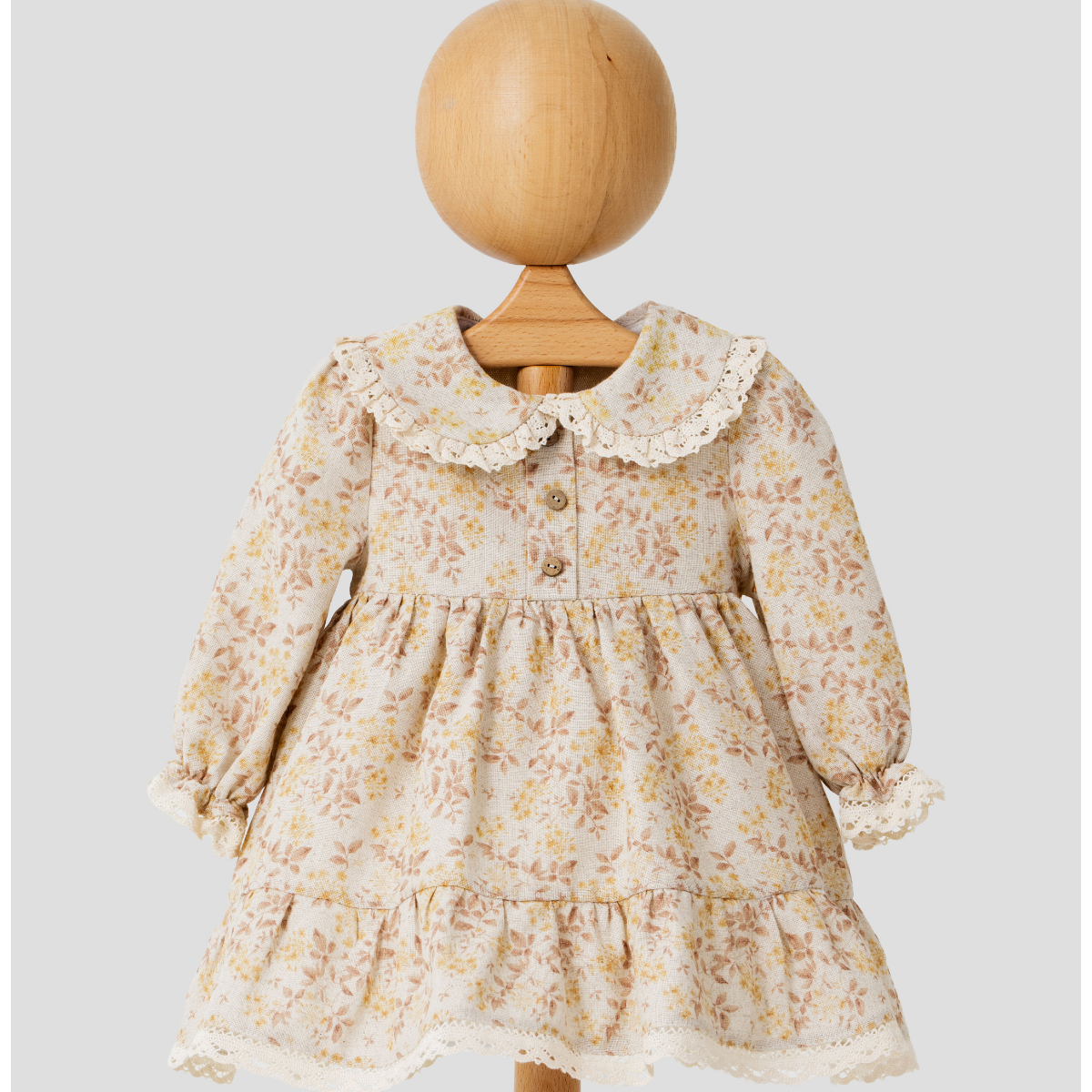 Vestito bimba floreale con colletto in pizzo