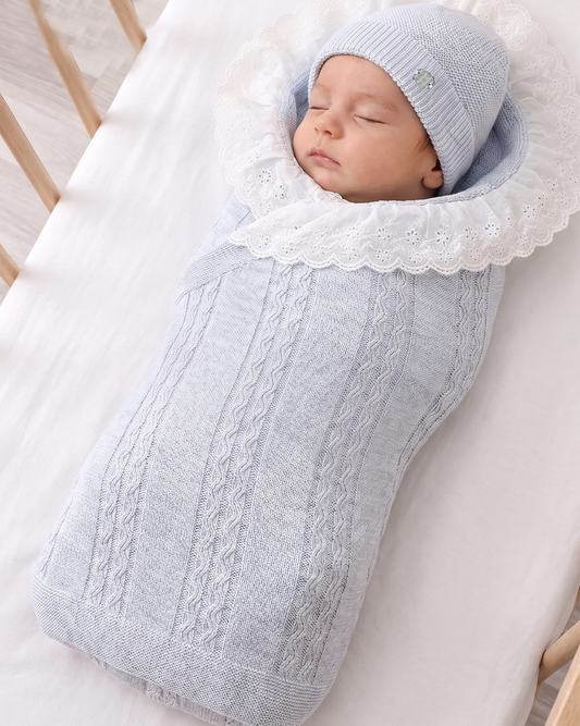 Copertina Multifunzione Neonato con Cappellino e Fascia 100% Cotone