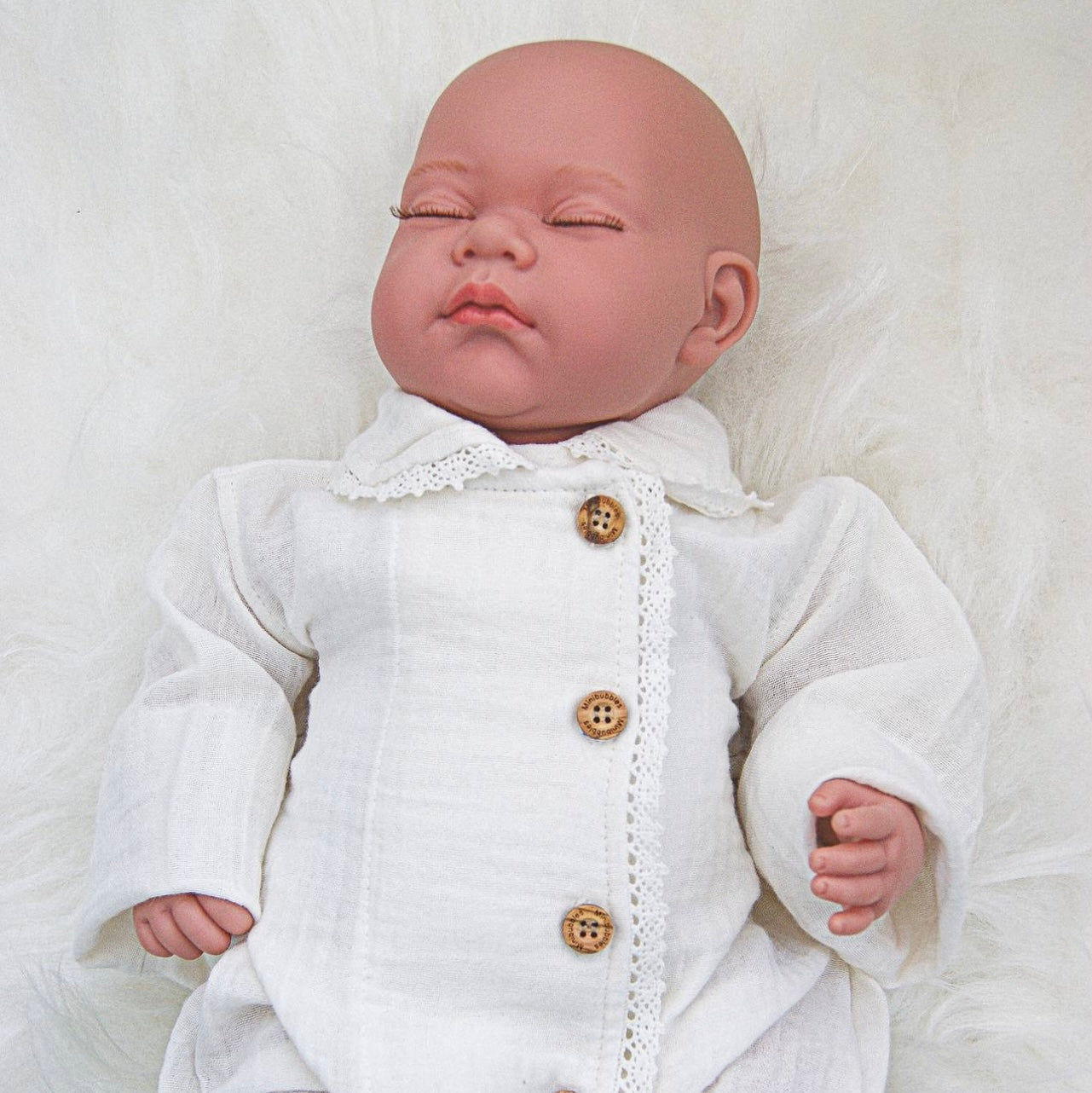 Cotton muslin romper - lace embroidery