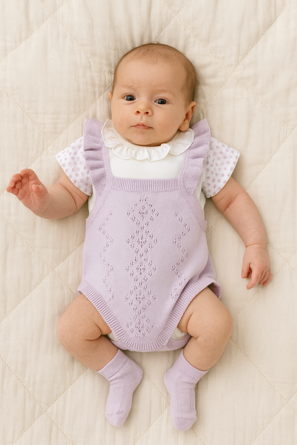 Organic Cotton Summer Romper for Baby Girl - Soft and Delicate