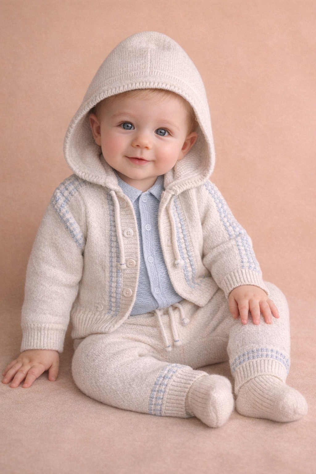 Completo neonato 3 pezzi in lana merino - MiniMe- color