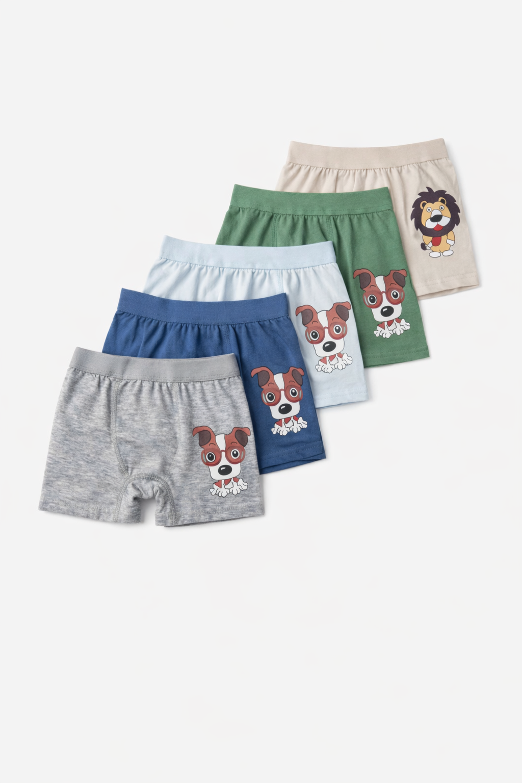 Boxer bambino – Pack 5 pezzi – Fantasia animali/colori assortiti - MiniMe- color