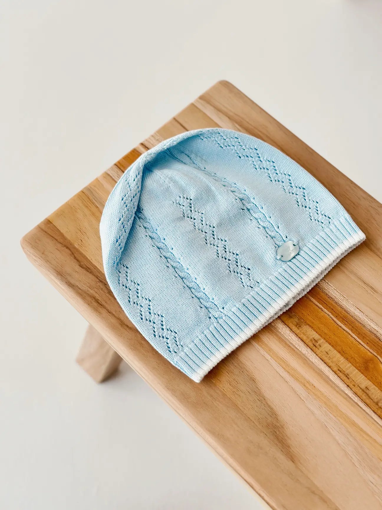 Completo Neonato in Maglia Azzurro Cielo - 3 pezzi