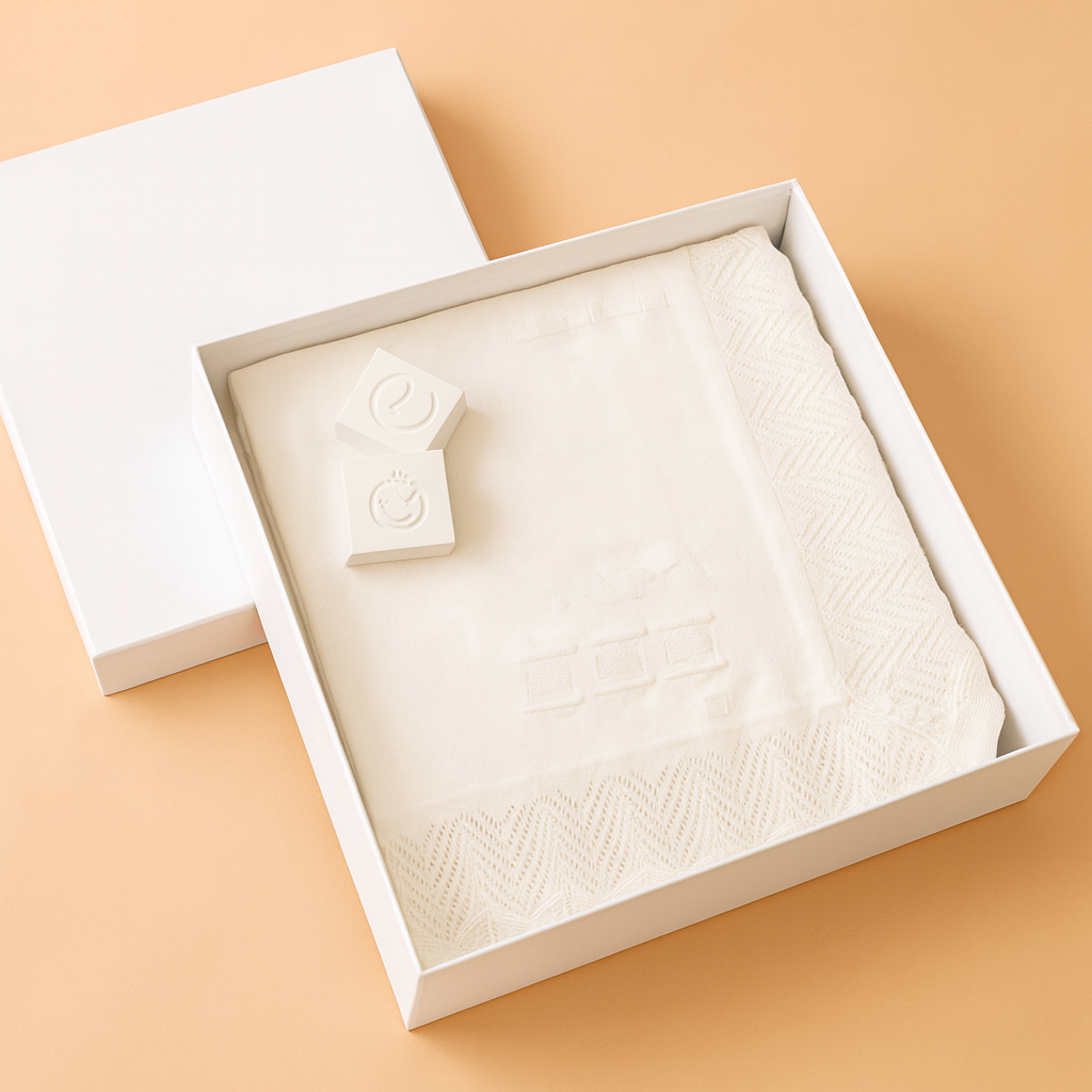 Piquet Baby Blanket with Embroidered Details