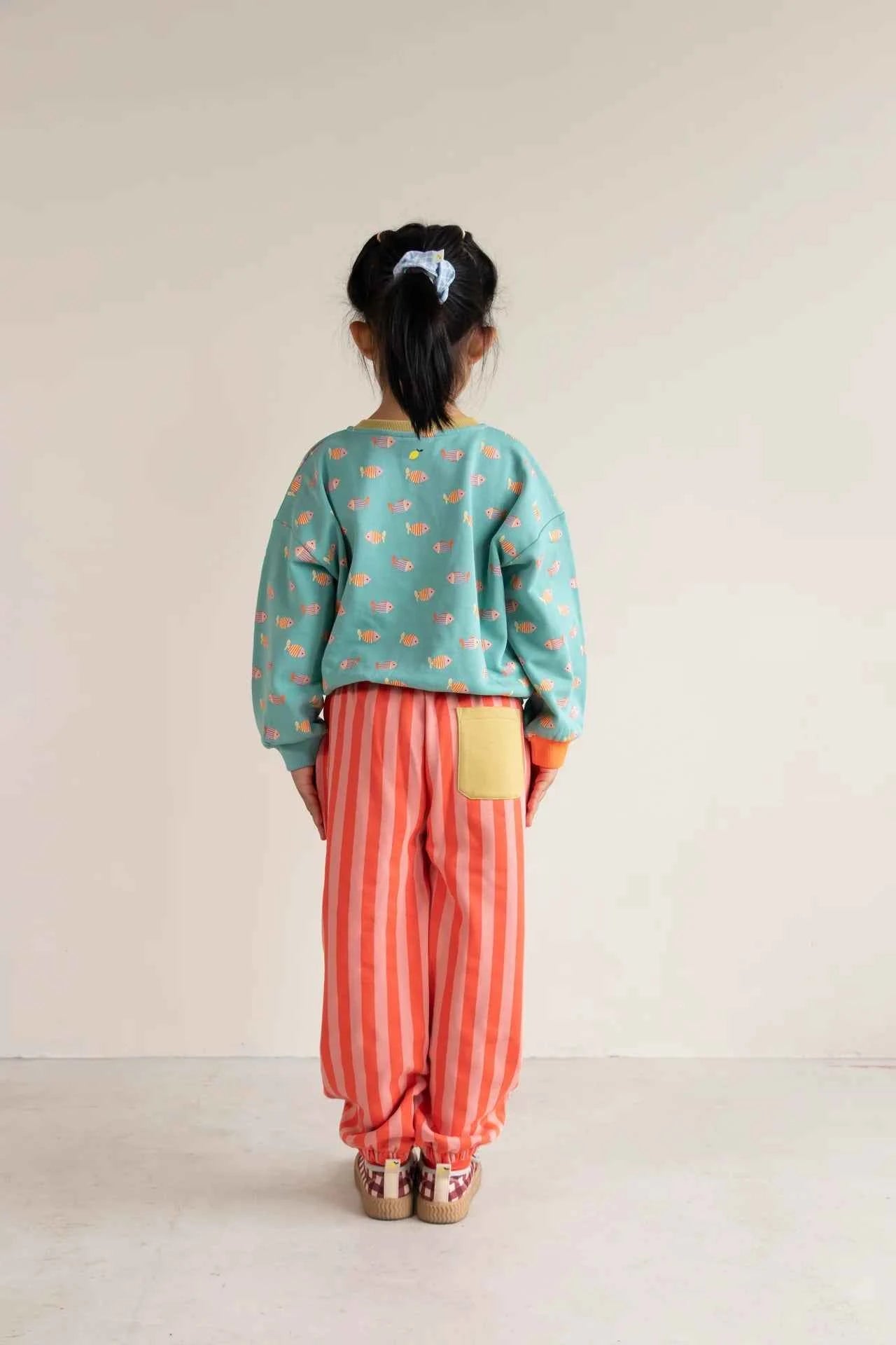 Pantalone in cotone a righe