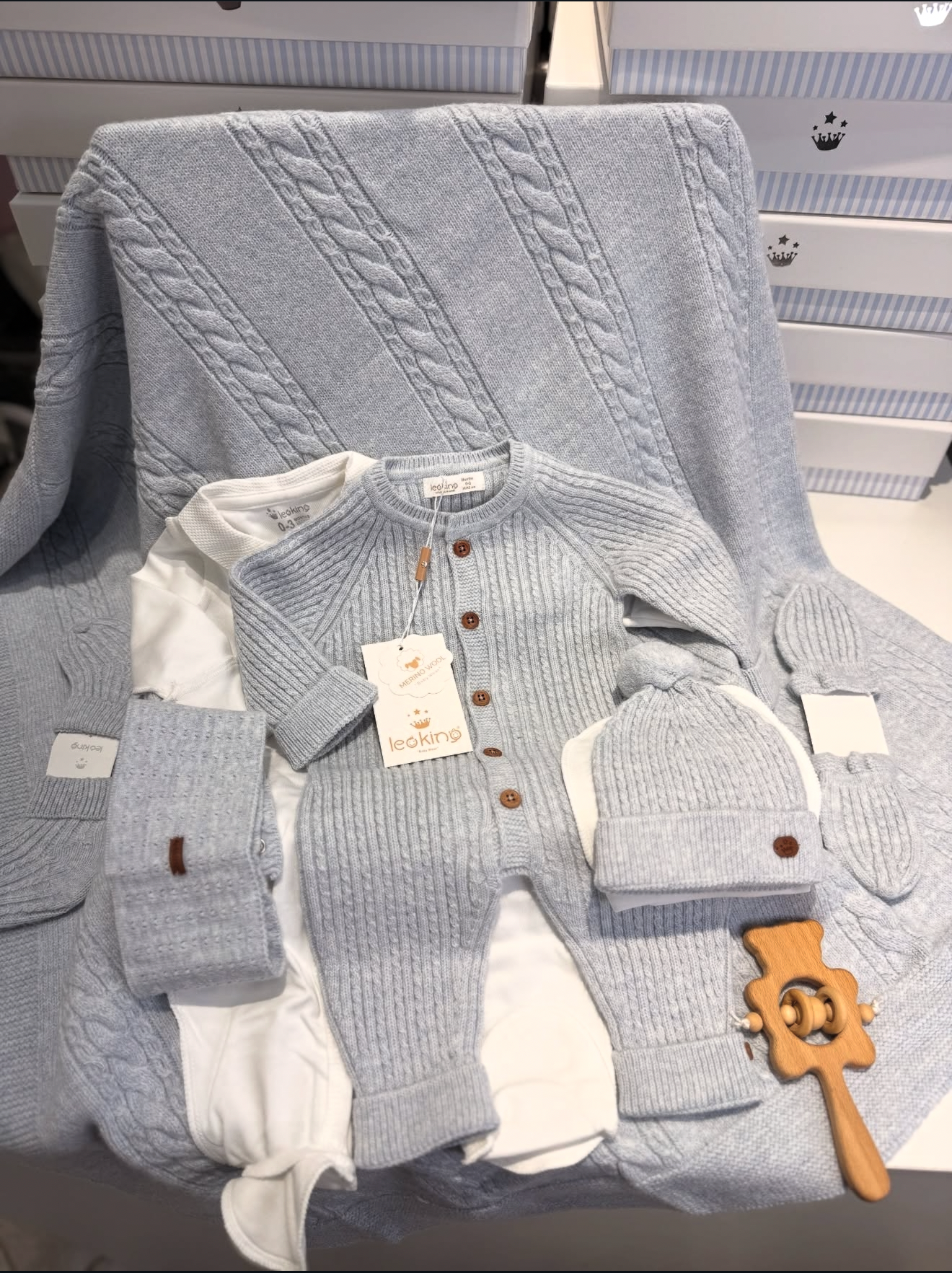 Canastilla de bebé de lana merino - recién nacido