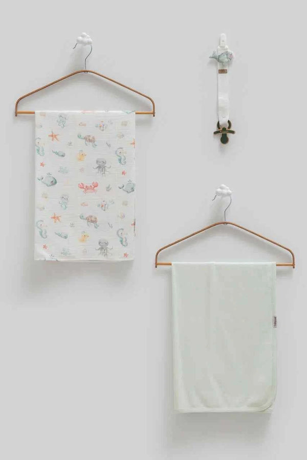 Set Di Coperte/Mussole + Catenella Ciuccio