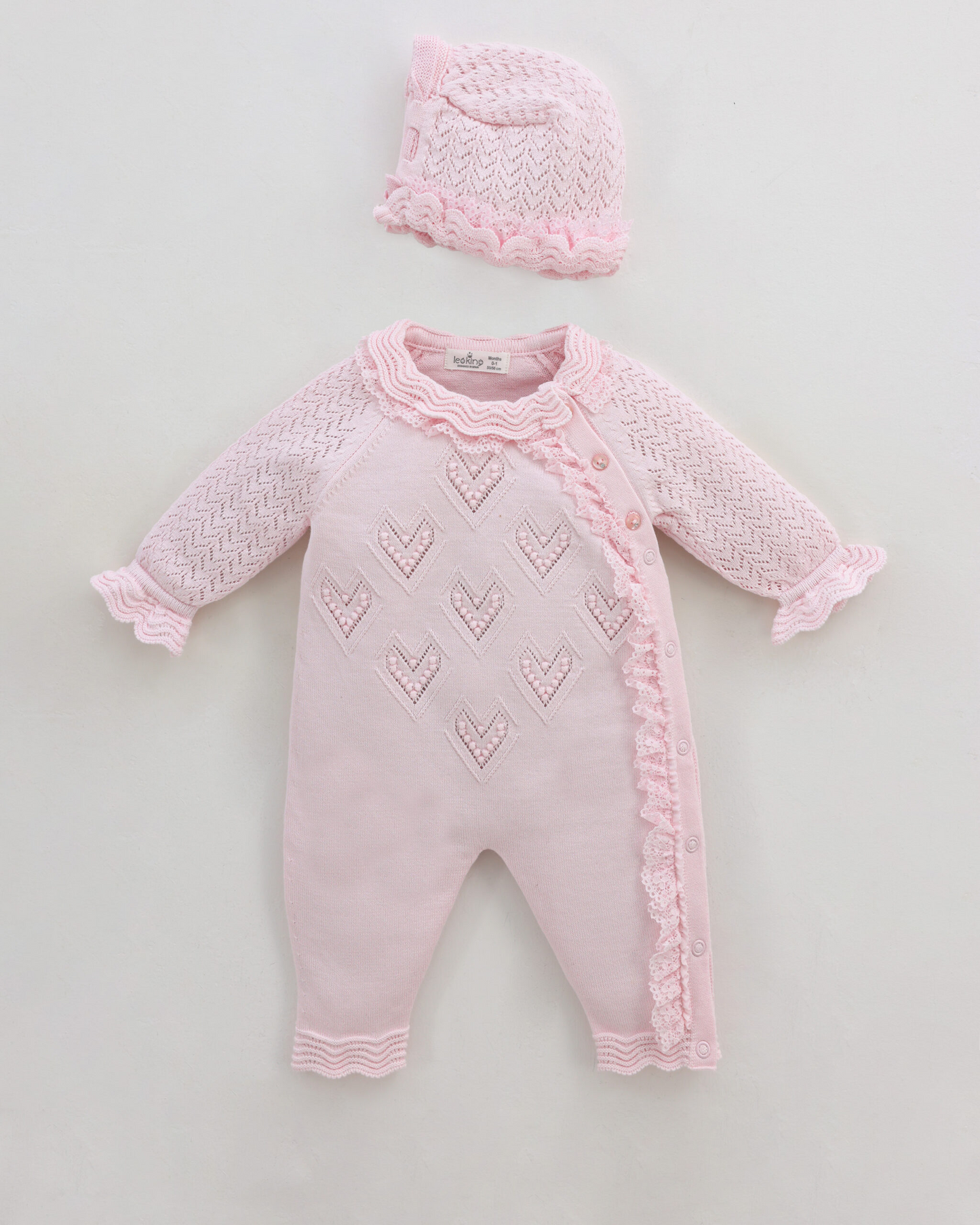Tutina Con Cuffietta Coordinata Neonata 100% Cotone