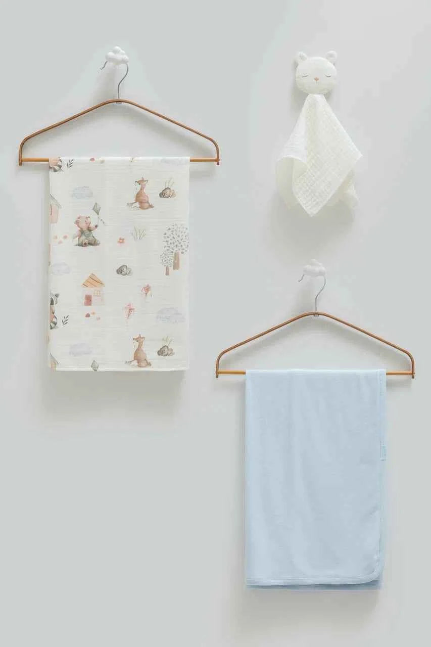 Set di Coperte/Mussole + Doudou Peluche