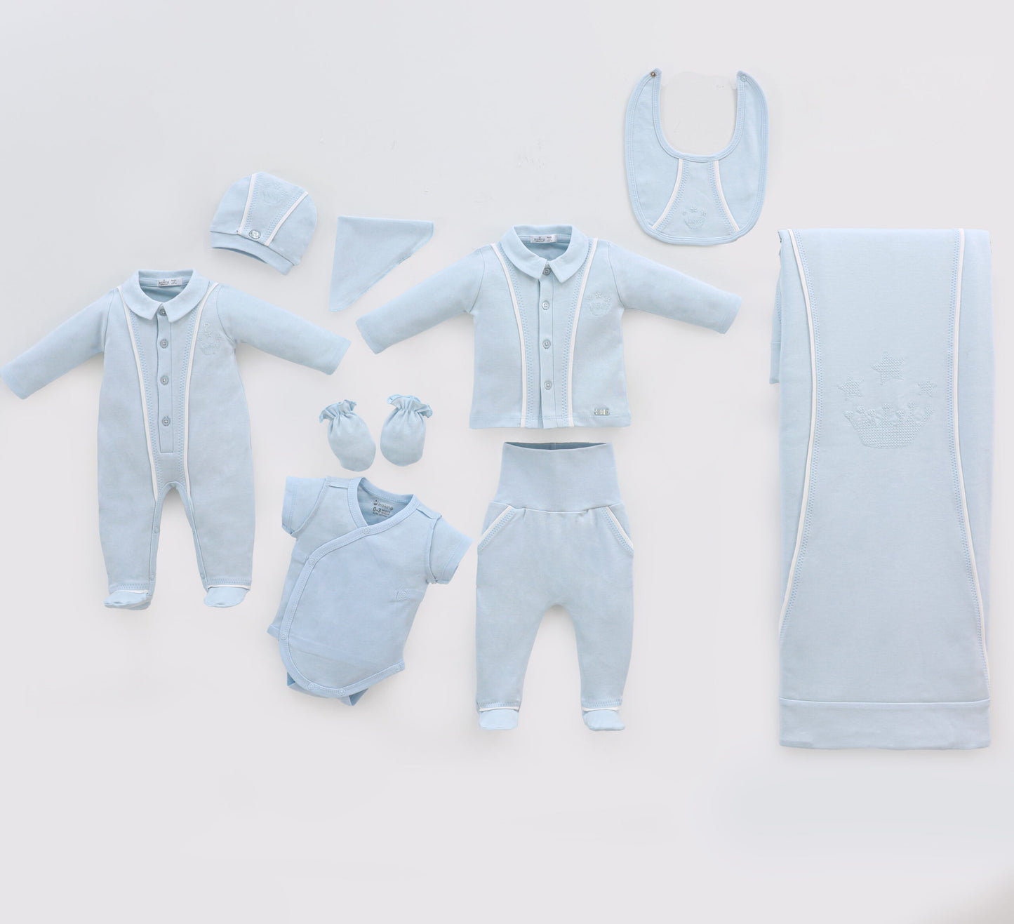 Corredino Nascita Neonato 100% cotone - 9 Pezzi