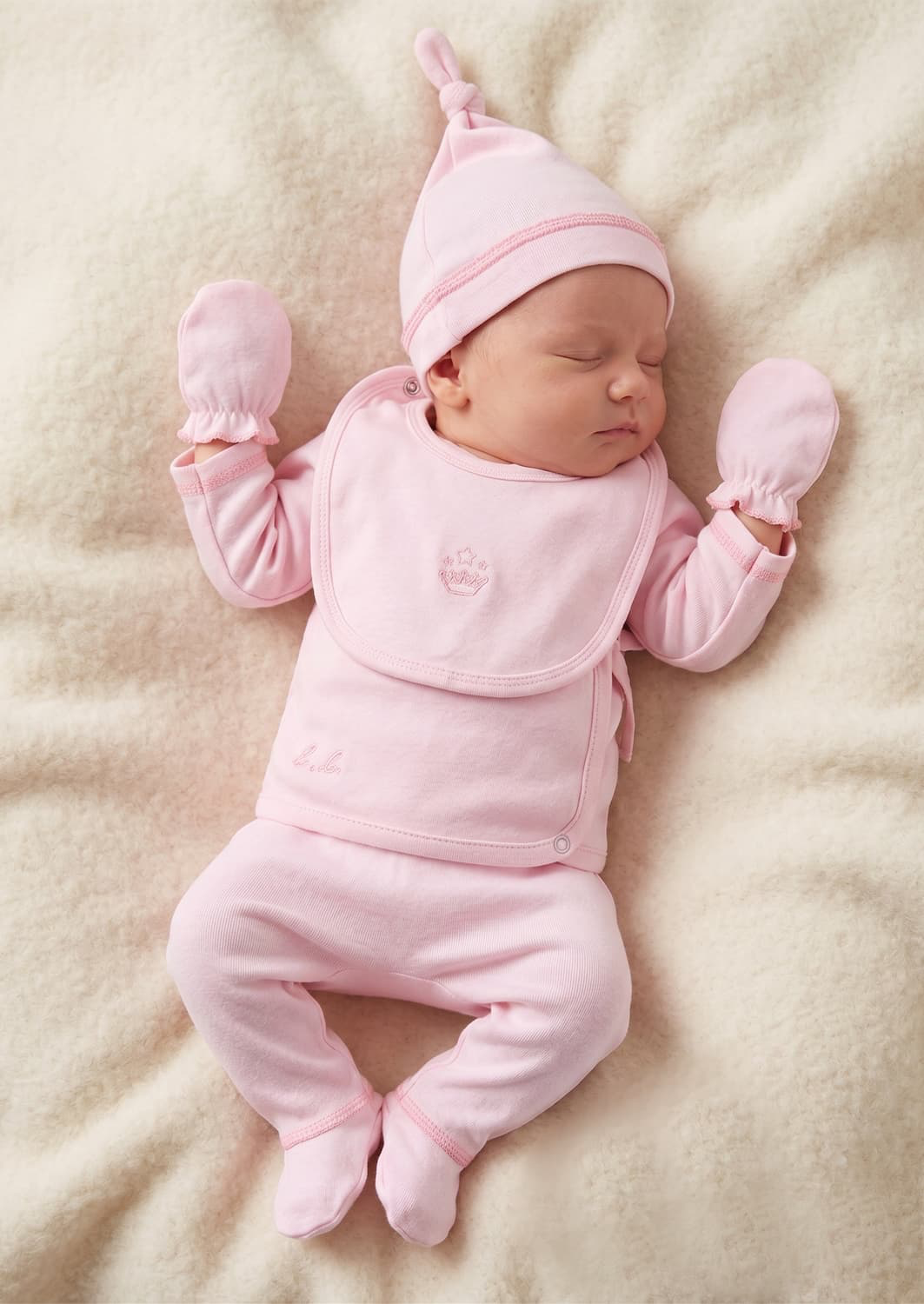 Corredino nascita neonata 6 pezzi 100% cotone