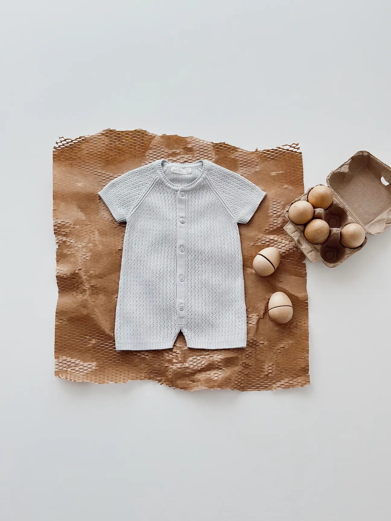 Summer cotton knitted baby romper