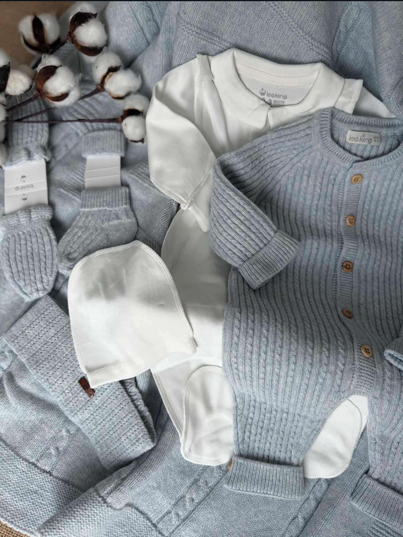 Canastilla de bebé de lana merino - recién nacido