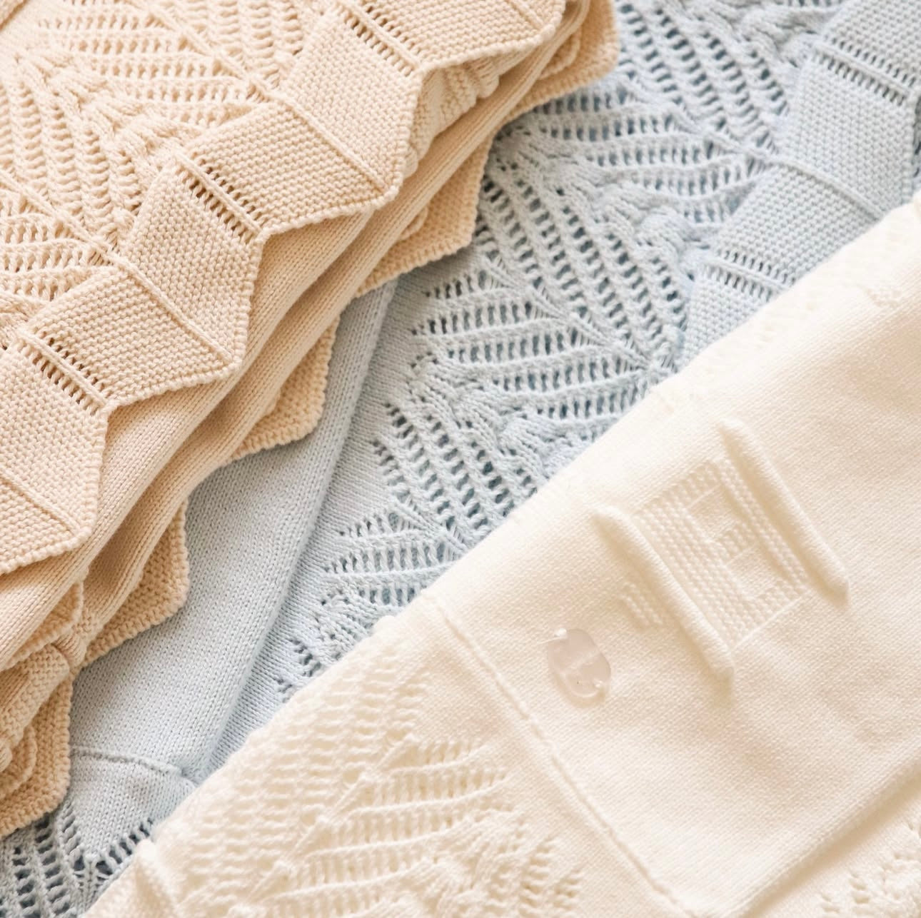 Piquet Baby Blanket with Embroidered Details