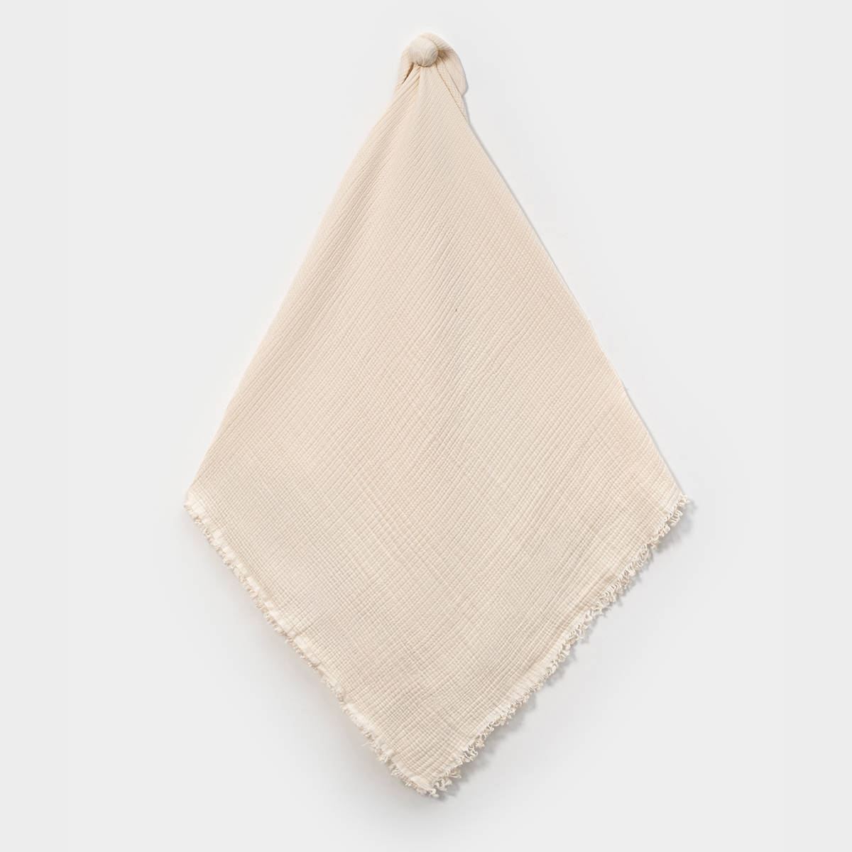 Mussola in cotone e pettine in legno naturale