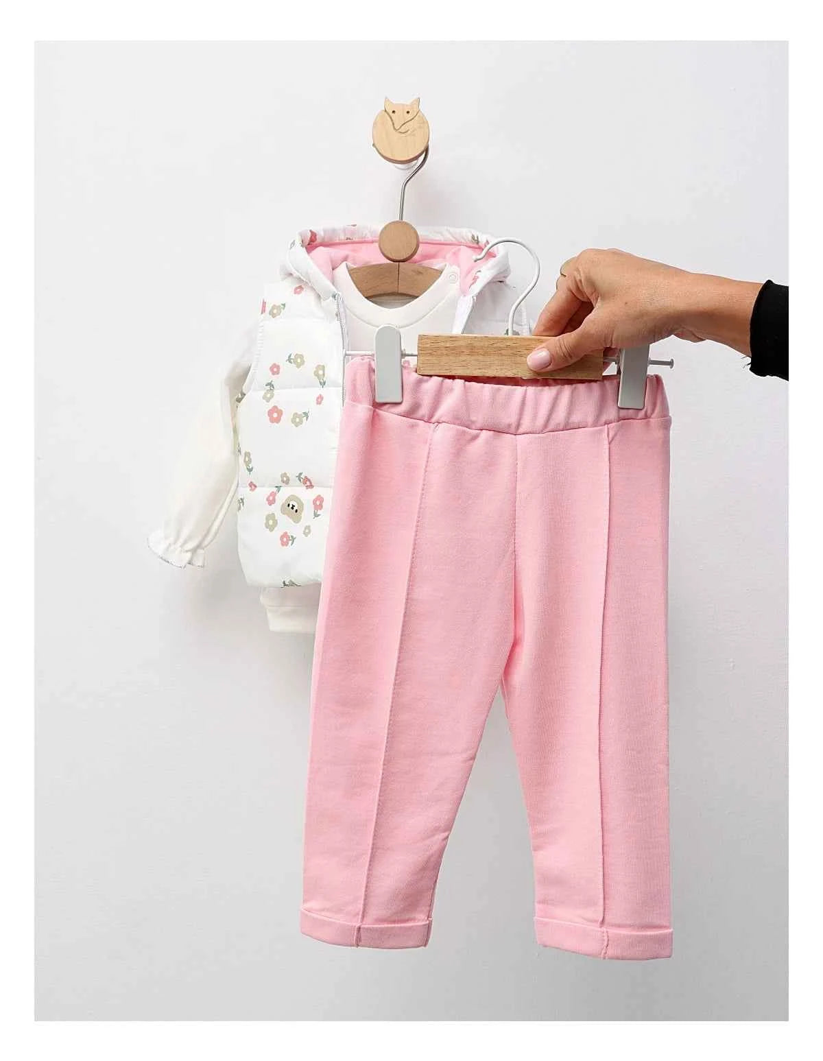 Completo neonata 3 pezzi con gilet imbottito