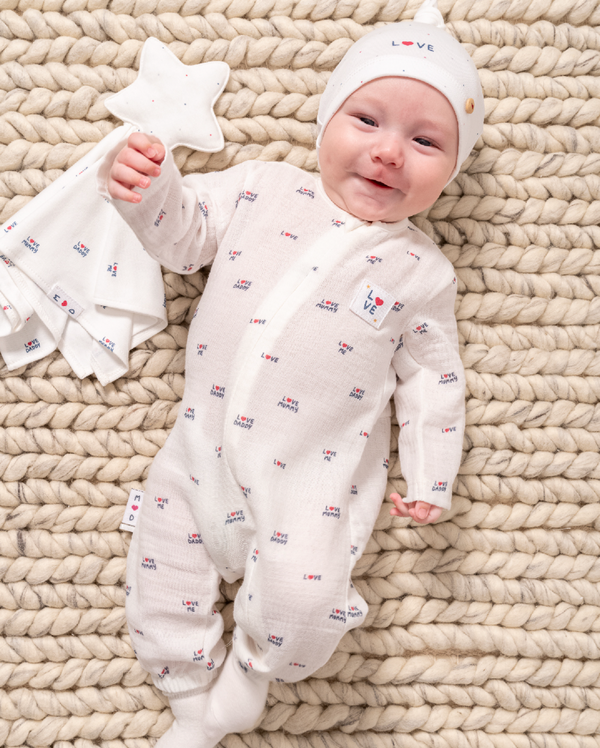Tutina “Mummy & Daddy” In Mussola di Cotone - Unisex