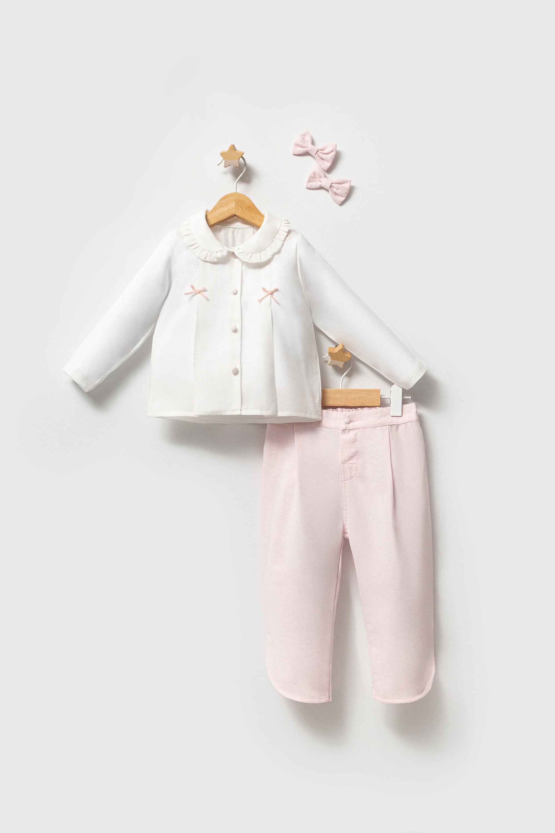 Completo bimba 4 pezzi con mollettine coordinate