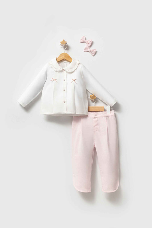 Completo bimba 4 pezzi con mollettine coordinate