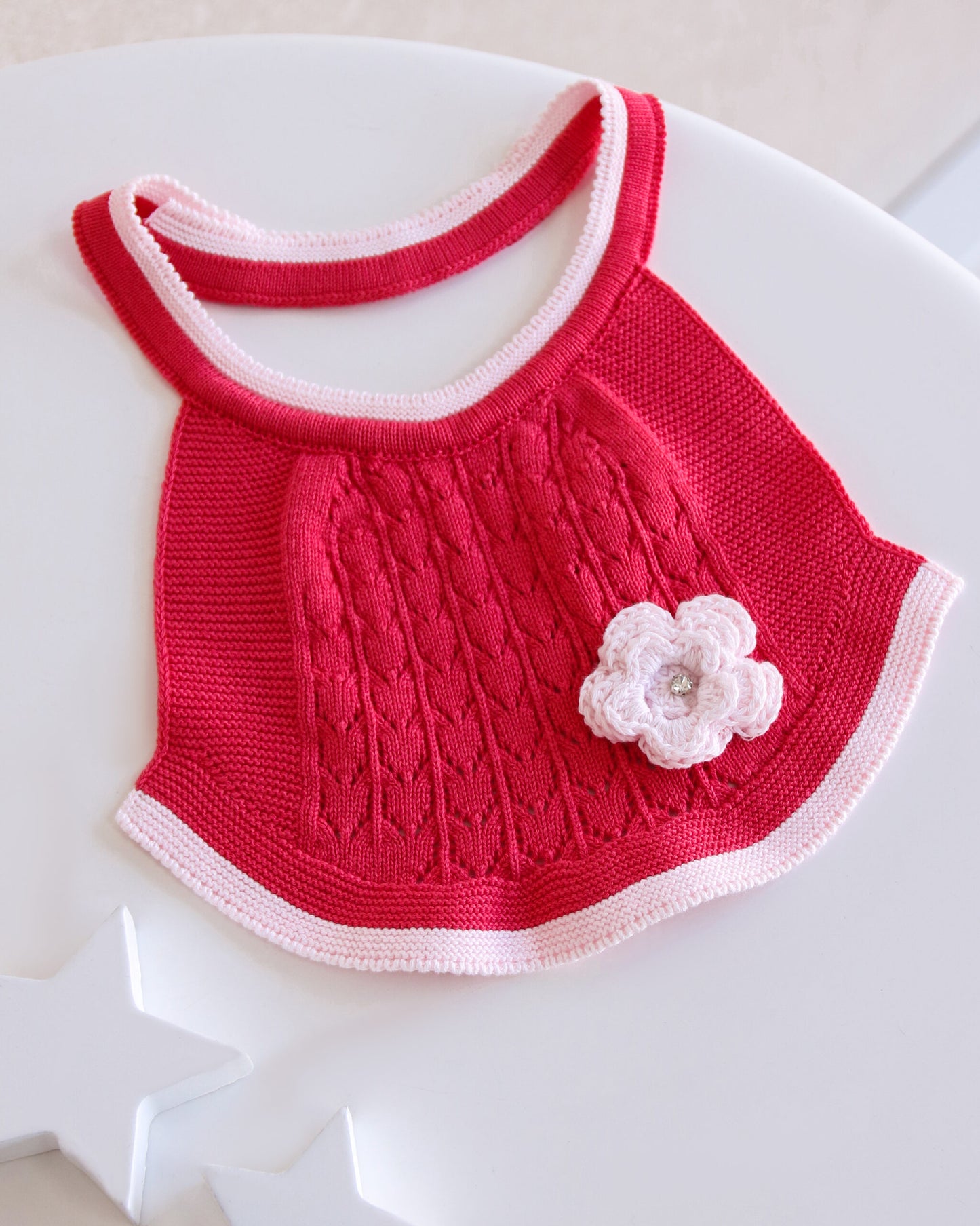 Bavaglino Neonata con Dettaglio Floreale