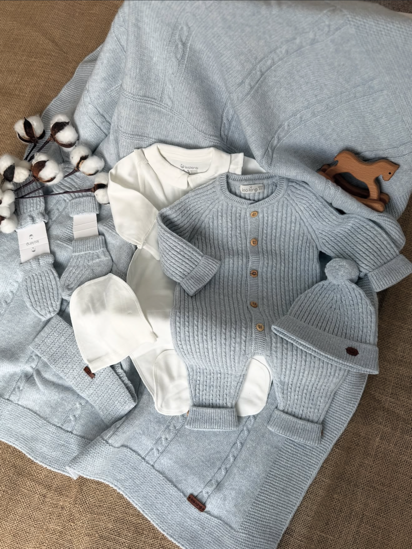 Canastilla de bebé de lana merino - recién nacido