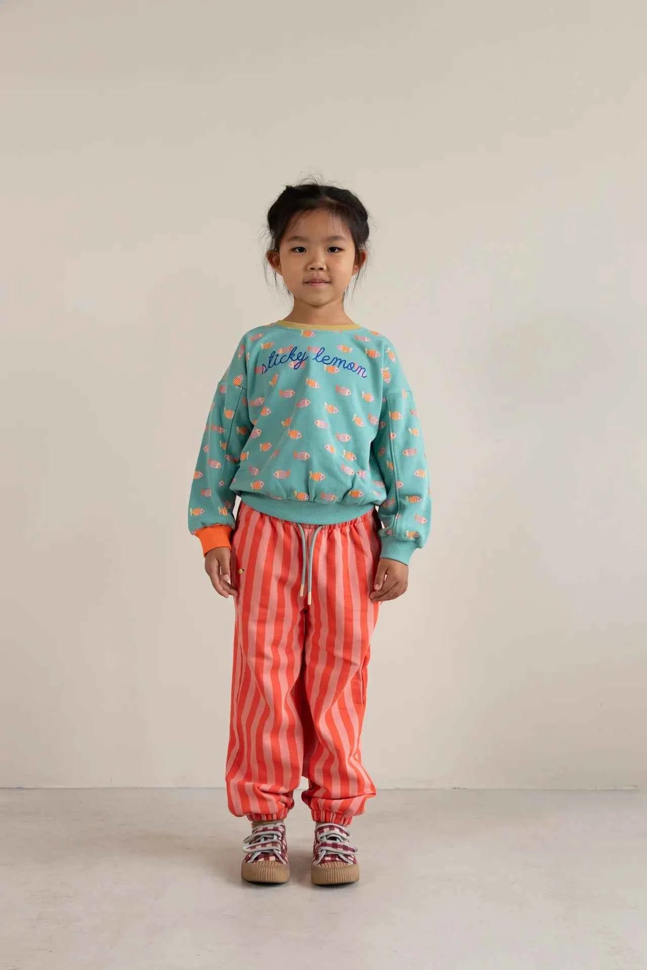 Pantalone in cotone a righe