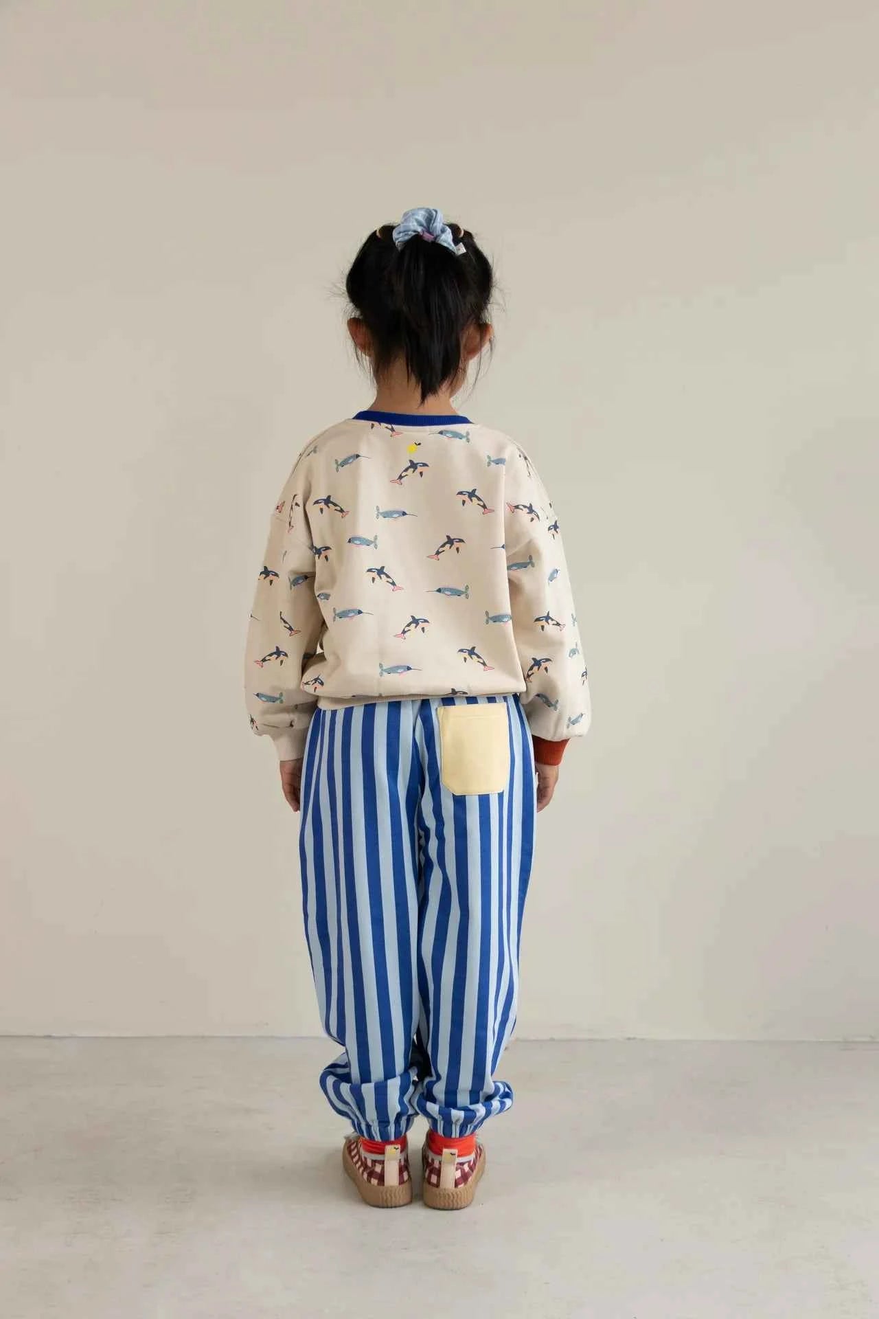 Pantalone in cotone a righe