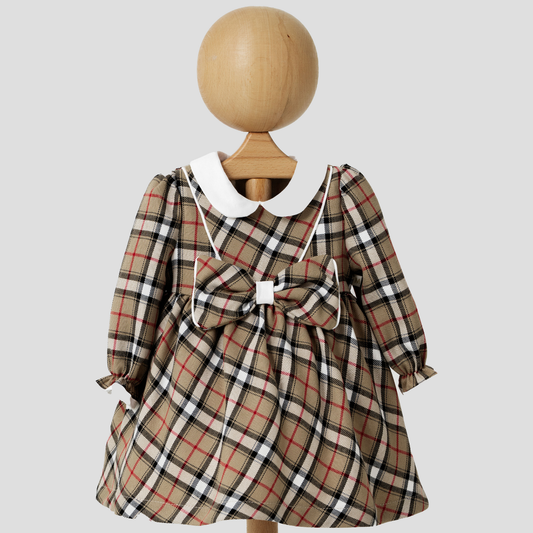 Vestito scozzese con fiocco