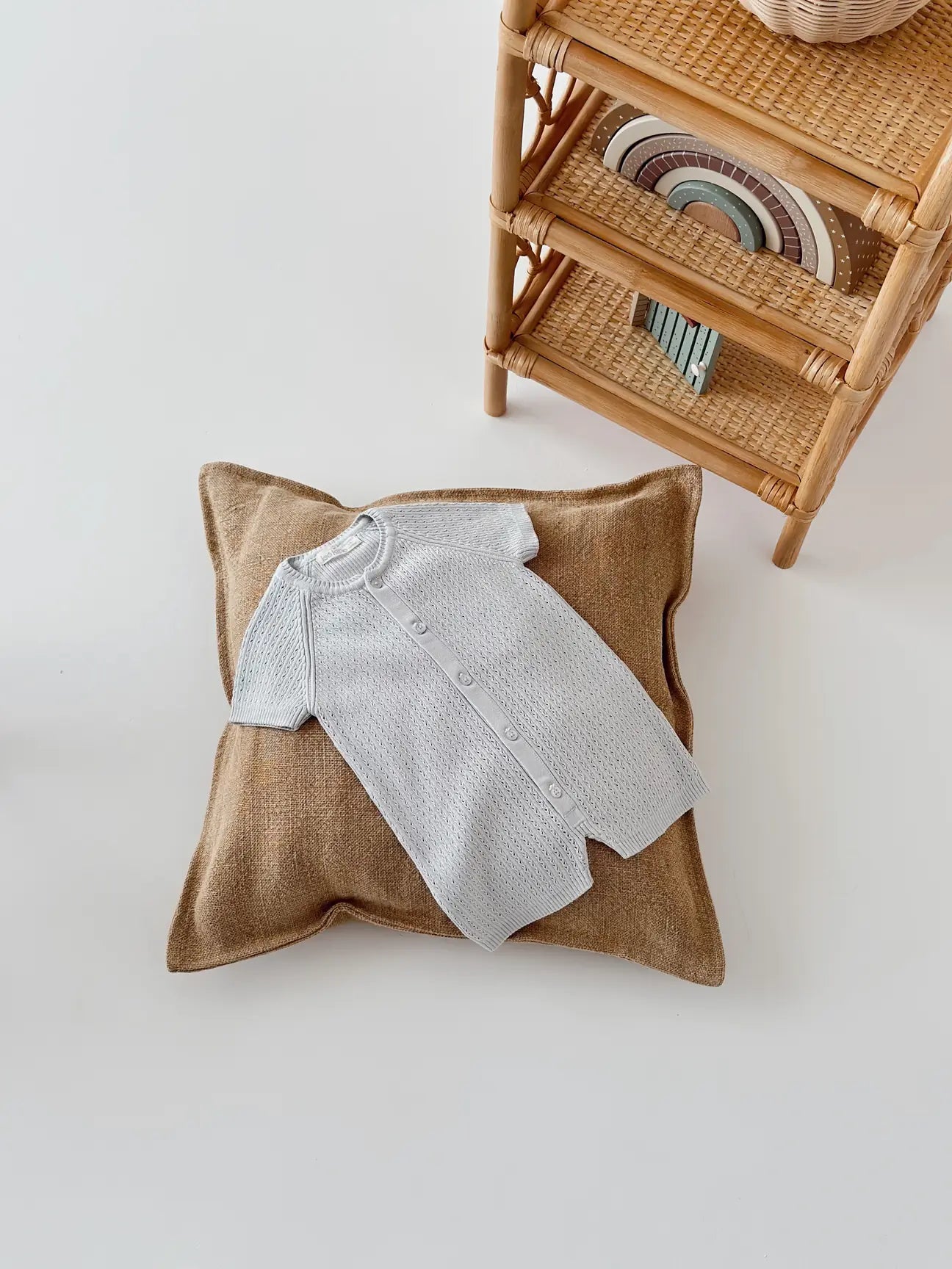 Summer cotton knitted baby romper