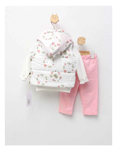 Completo neonata 3 pezzi con gilet imbottito