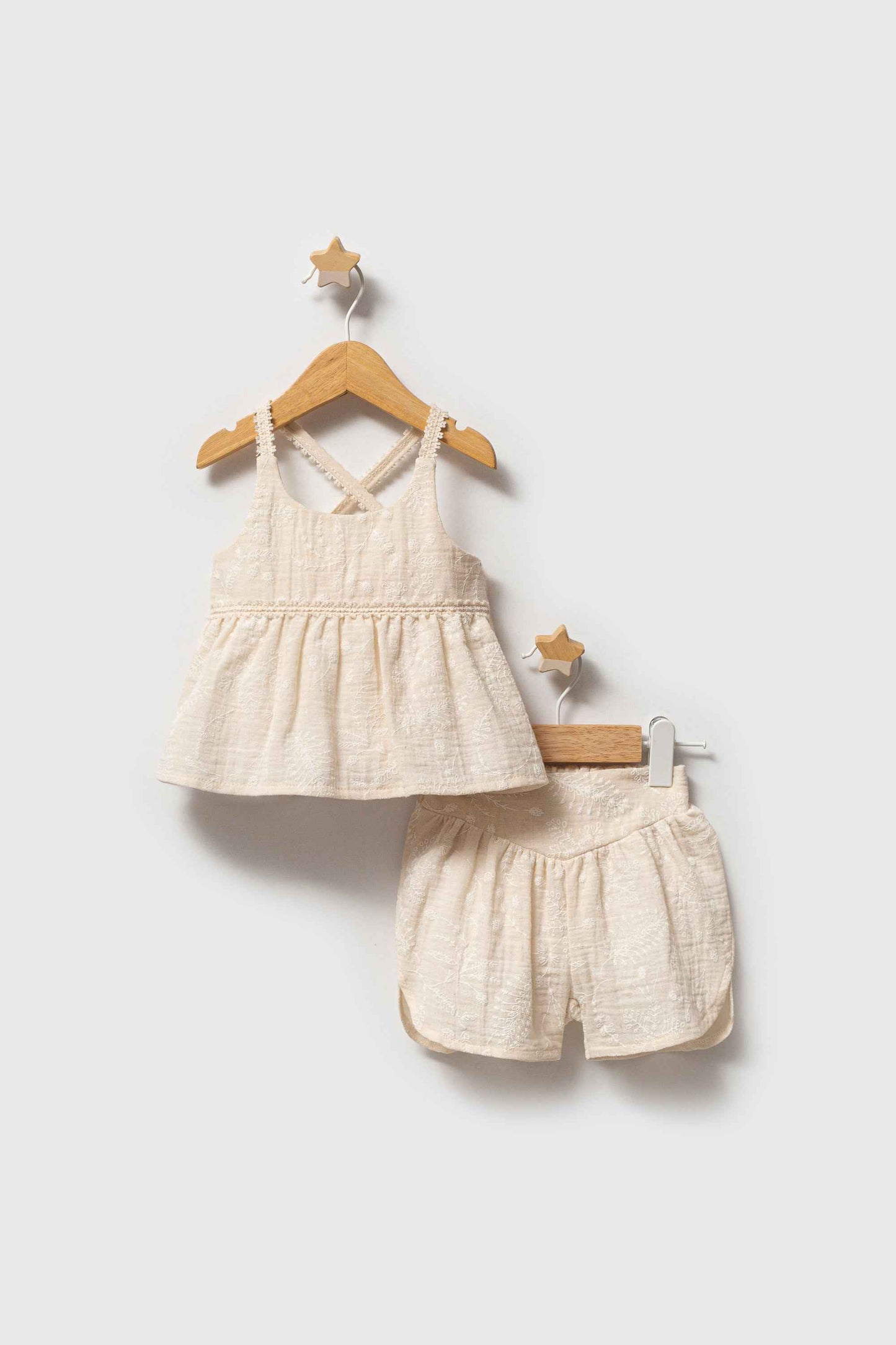 Completo estivo neonata 100% cotone- Top+ Shorts