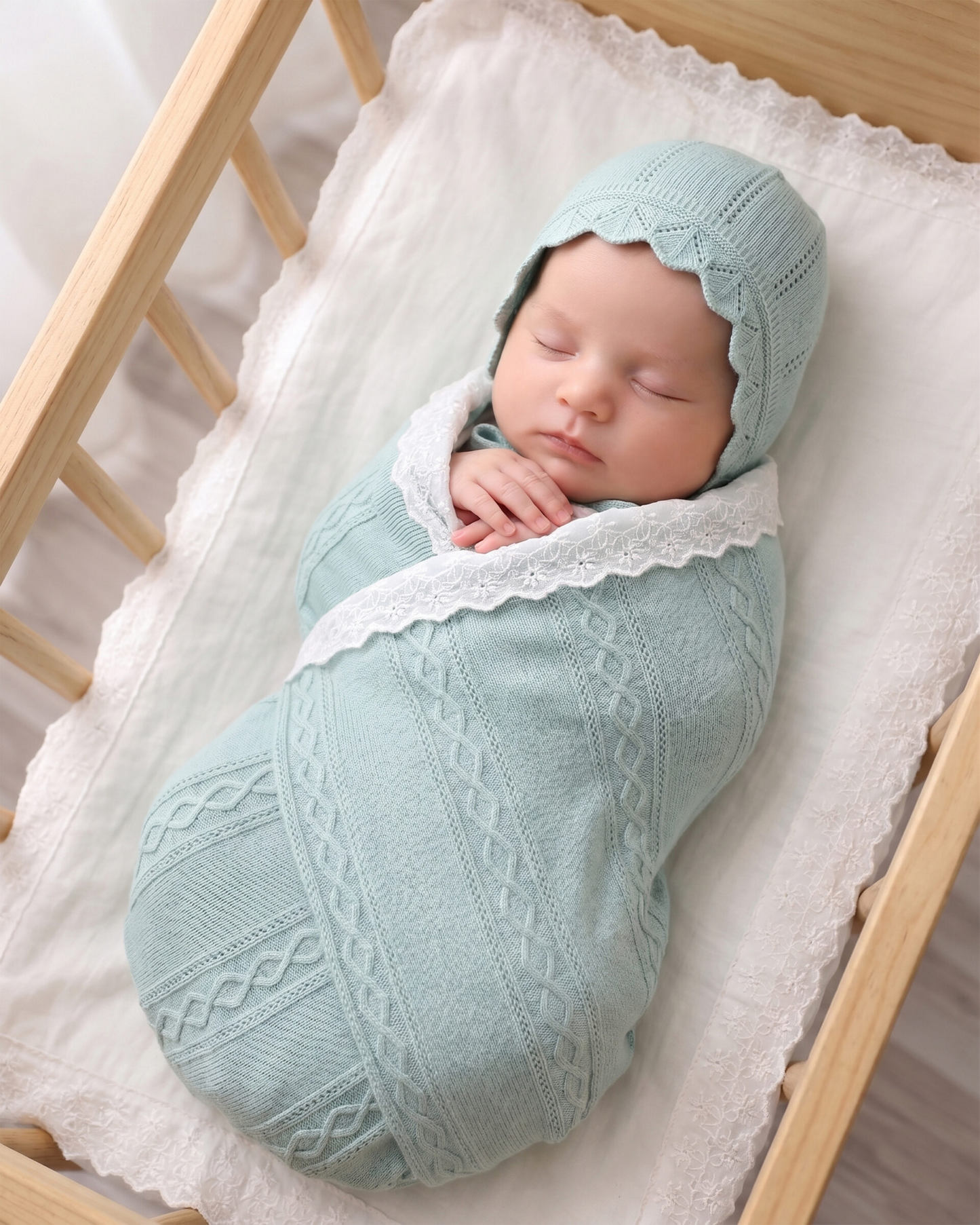 Copertina Multifunzione Neonata con Cappellino e Fascia - 100% Cotone