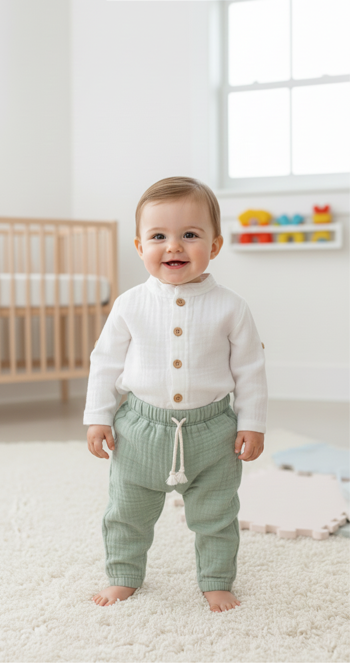 Completo mussola di cotone unisex 100% morbido e traspirante