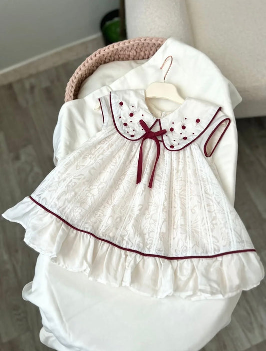 Abito Neonata Con Fascetta 100% Cotone