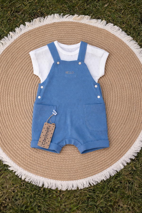 Set Maglietta e Salopette neonato 100% cotone