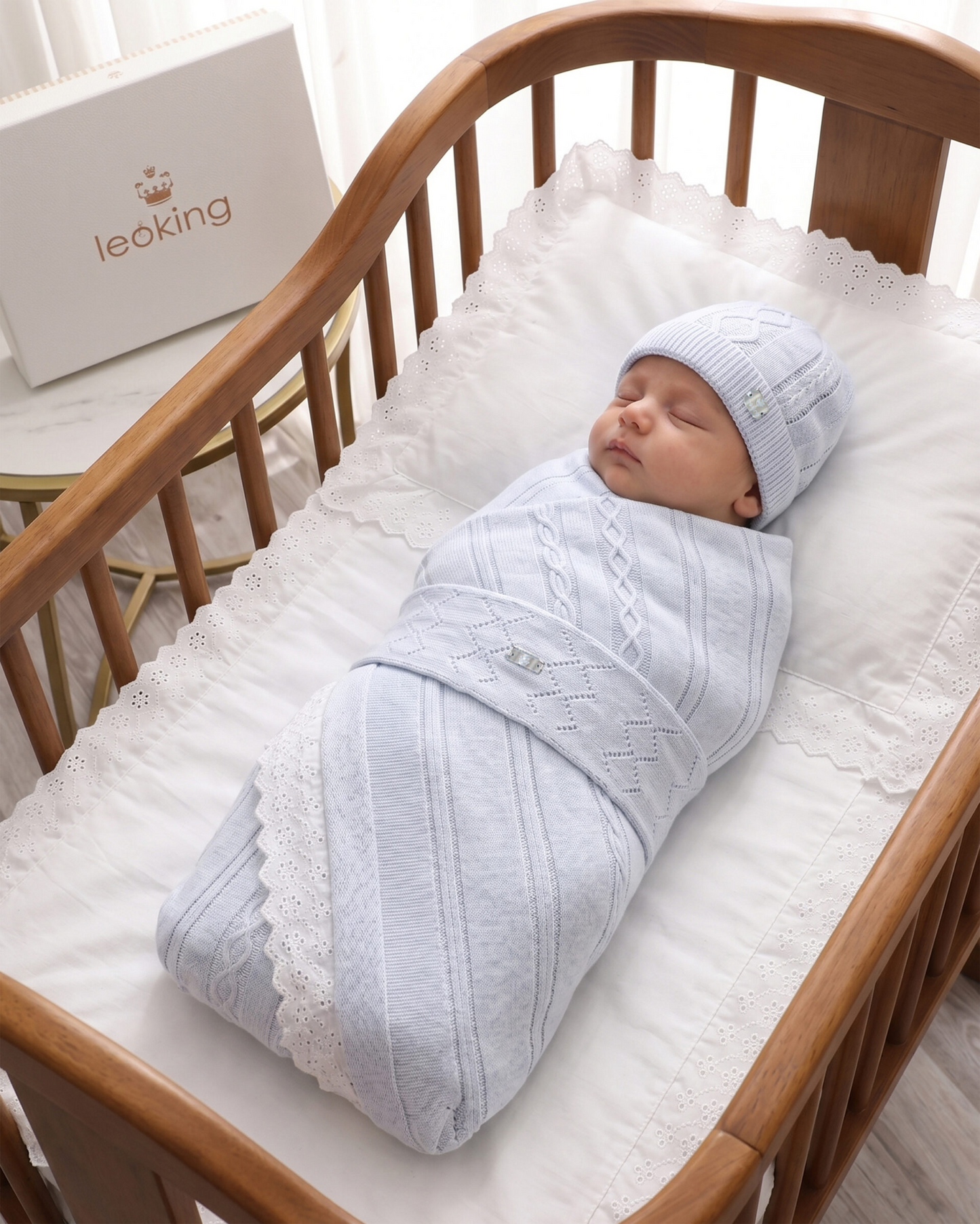 Coperta Multifunzione Neonato con Cappellino e Fascia - 100% Cotone