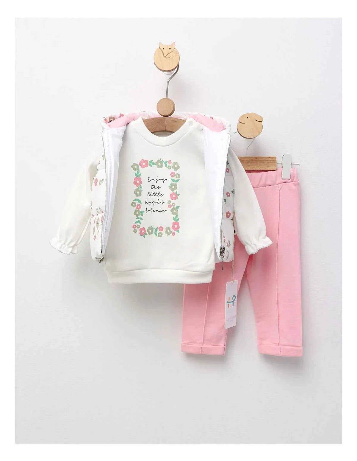 Completo neonata 3 pezzi con gilet imbottito