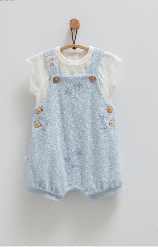 Salopette Estiva in Cotone Biologico con T-shirt