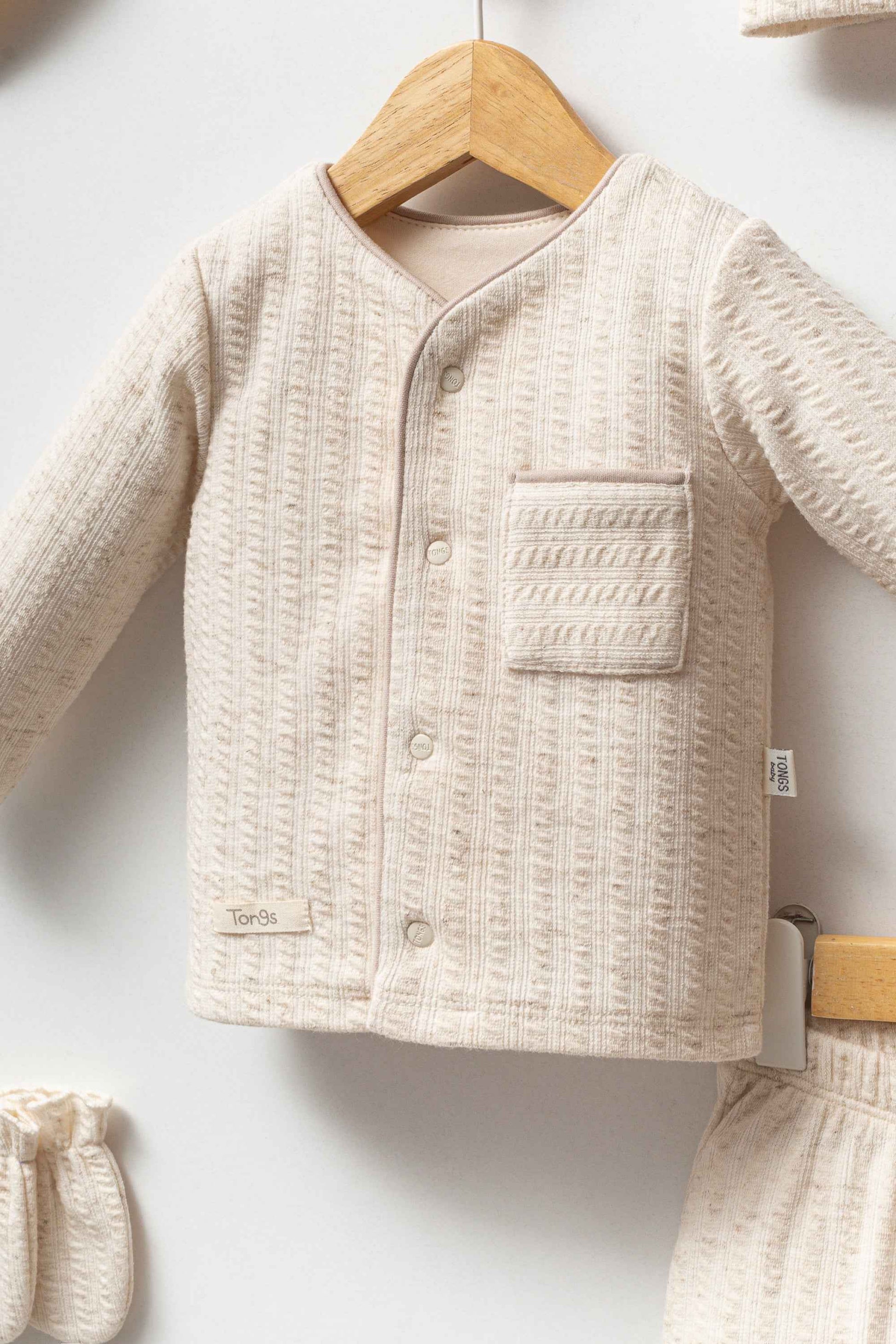 Completo neonato/a cinque pezzi 100% cotone