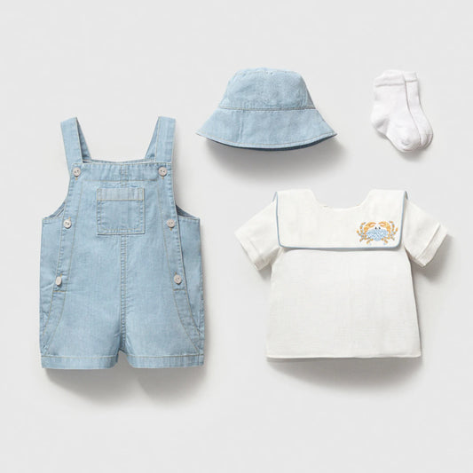 Completo Neonato 4 Pezzi 100% Cotone