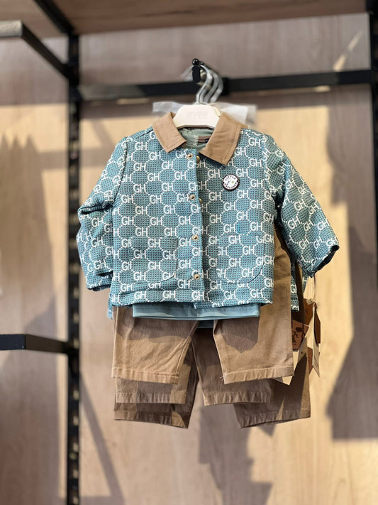 Completo neonato 4 pezzi con scarpette